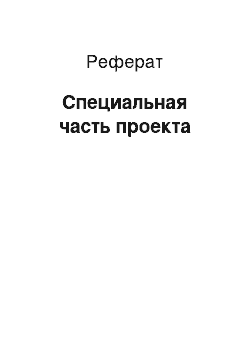 Реферат: Специальная часть проекта