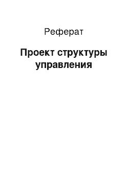 Реферат: Проект структуры управления