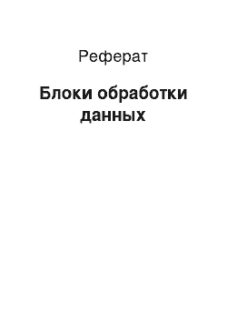 Реферат: Блоки обработки данных