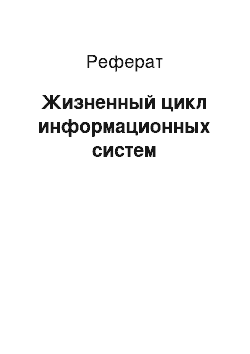 Реферат: Жизненный цикл информационных систем