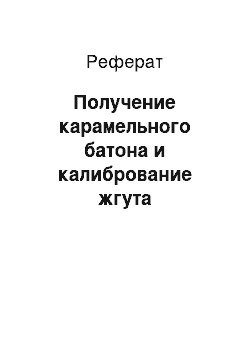 Реферат: Получение карамельного батона и калибрование жгута