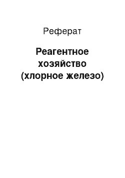 Реферат: Реагентное хозяйство (хлорное железо)