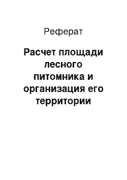 Реферат: Расчет площади лесного питомника и организация его территории