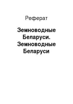 Реферат: Земноводные Беларуси. Земноводные Беларуси