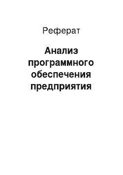 Реферат: Анализ программного обеспечения предприятия