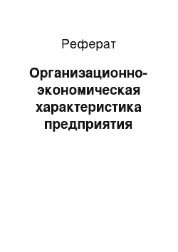 Реферат: Организационно-экономическая характеристика предприятия