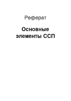 Реферат: Основные элементы ССП