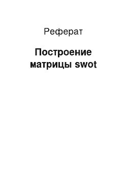 Реферат: Построение матрицы swot