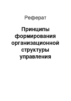 Реферат: Принципы формирования организационной структуры управления