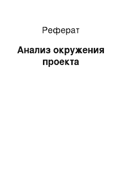 Реферат: Анализ окружения проекта