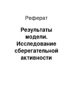 Реферат: Результаты модели. Исследование сберегательной активности разных регионов Российской Федерации