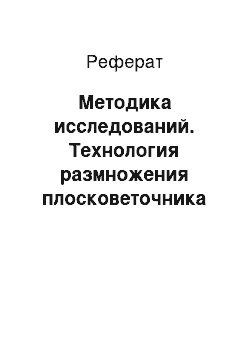 Реферат: Методика исследований. Технология размножения плосковеточника восточного (Platycladus orientalis (L.) Franco) для целей зеленого строительства в Ростовской области