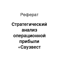 Реферат: Стратегический анализ операционной прибыли «Саузвест Эйрлайнс»