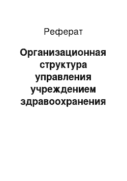 Реферат: Организационная структура управления учреждением здравоохранения