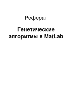 Реферат: Генетические алгоритмы в MatLab