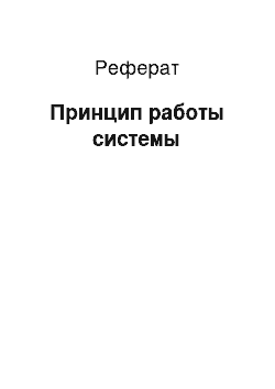 Реферат: Принцип работы системы