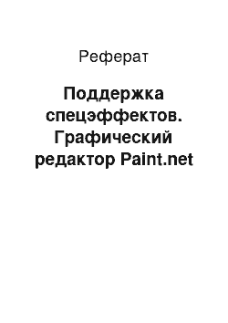 Реферат: Поддержка спецэффектов. Графический редактор Paint.net