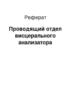 Реферат: Проводящий отдел висцерального анализатора