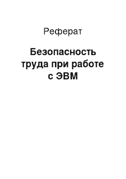 Реферат: Безопасность труда при работе с ЭВМ