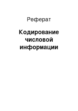 Реферат: Кодирование числовой информации