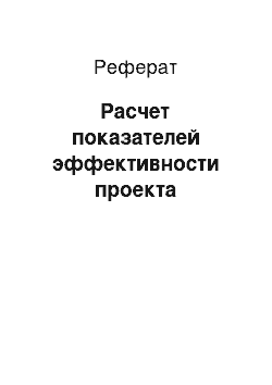 Реферат: Расчет показателей эффективности проекта