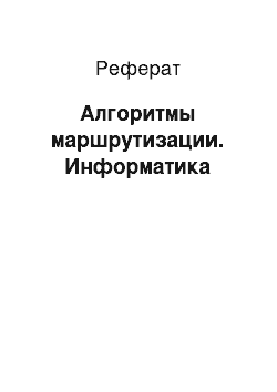 Реферат: Алгоритмы маршрутизации. Информатика