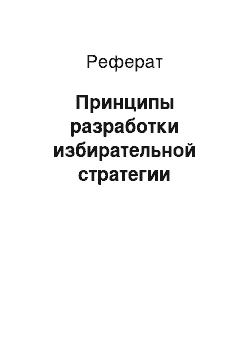 Реферат: Принципы разработки избирательной стратегии