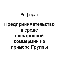 Реферат: Предпринимательство в среде электронной коммерции на примере Группы Компаний «РосИмпортКитай»