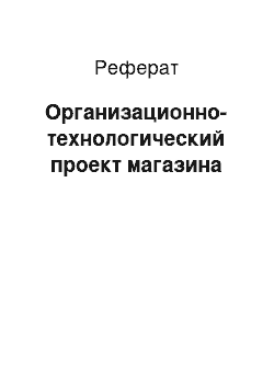 Реферат: Организационно-технологический проект магазина