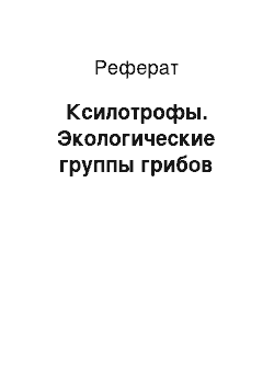 Реферат: Ксилотрофы. Экологические группы грибов