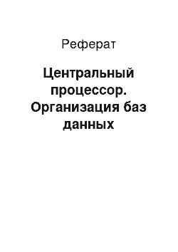 Реферат: Центральный процессор. Организация баз данных