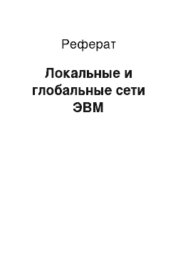 Реферат: Локальные и глобальные сети ЭВМ