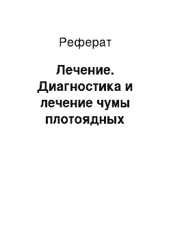 Реферат: Лечение. Диагностика и лечение чумы плотоядных