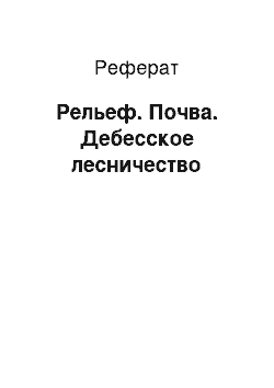 Реферат: Рельеф. Почва. Дебесское лесничество