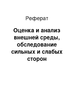 Реферат: Оценка и анализ внешней среды, обследование сильных и слабых сторон белорусского предприятия по переработке нефти ОАО «Нафтан»