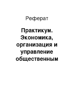 Реферат: Практикум. Экономика, организация и управление общественным сектором