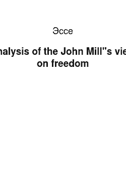 Эссе: Analysis of the John Mill"s view on freedom