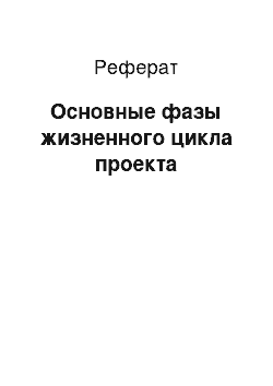 Реферат: Основные фазы жизненного цикла проекта