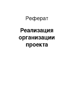 Реферат: Реализация организации проекта