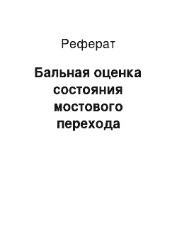 Реферат: Бальная оценка состояния мостового перехода