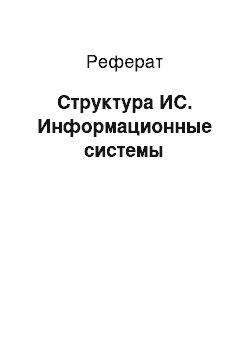 Реферат: Структура ИС. Информационные системы