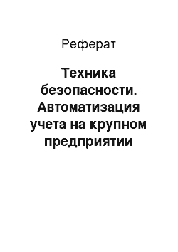 Реферат: Техника безопасности. Автоматизация учета на крупном предприятии