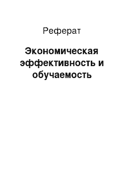 Реферат: Экономическая эффективность и обучаемость