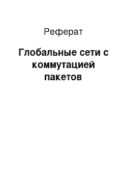 Реферат: Глобальные сети с коммутацией пакетов