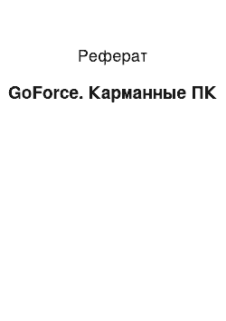 Реферат: GoForce. Карманные ПК