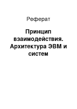 Реферат: Принцип взаимодействия. Архитектура ЭВМ и систем