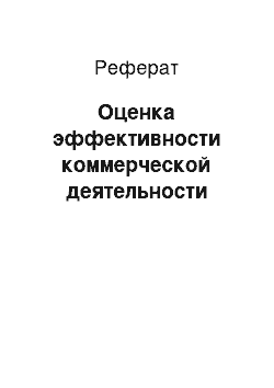 Реферат: Оценка эффективности коммерческой деятельности