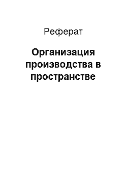 Реферат: Организация производства в пространстве