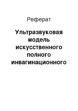 Реферат: Ультразвуковая модель искусственного полного инвагинационного клапана, сформированного в ходе пилорусмоделирующей операции