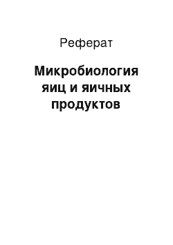 Реферат: Микробиология яиц и яичных продуктов